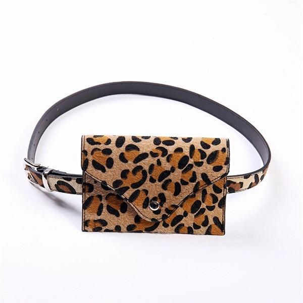 NOENNAME_NULL Womens Ladies Leopard Bum Bag Waist Fanny Pack Holiday Travel Wallet Money Belt