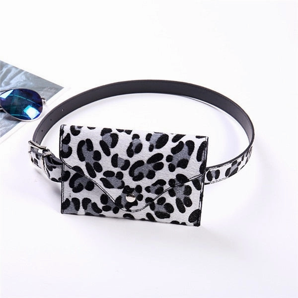 NOENNAME_NULL Womens Ladies Leopard Bum Bag Waist Fanny Pack Holiday Travel Wallet Money Belt