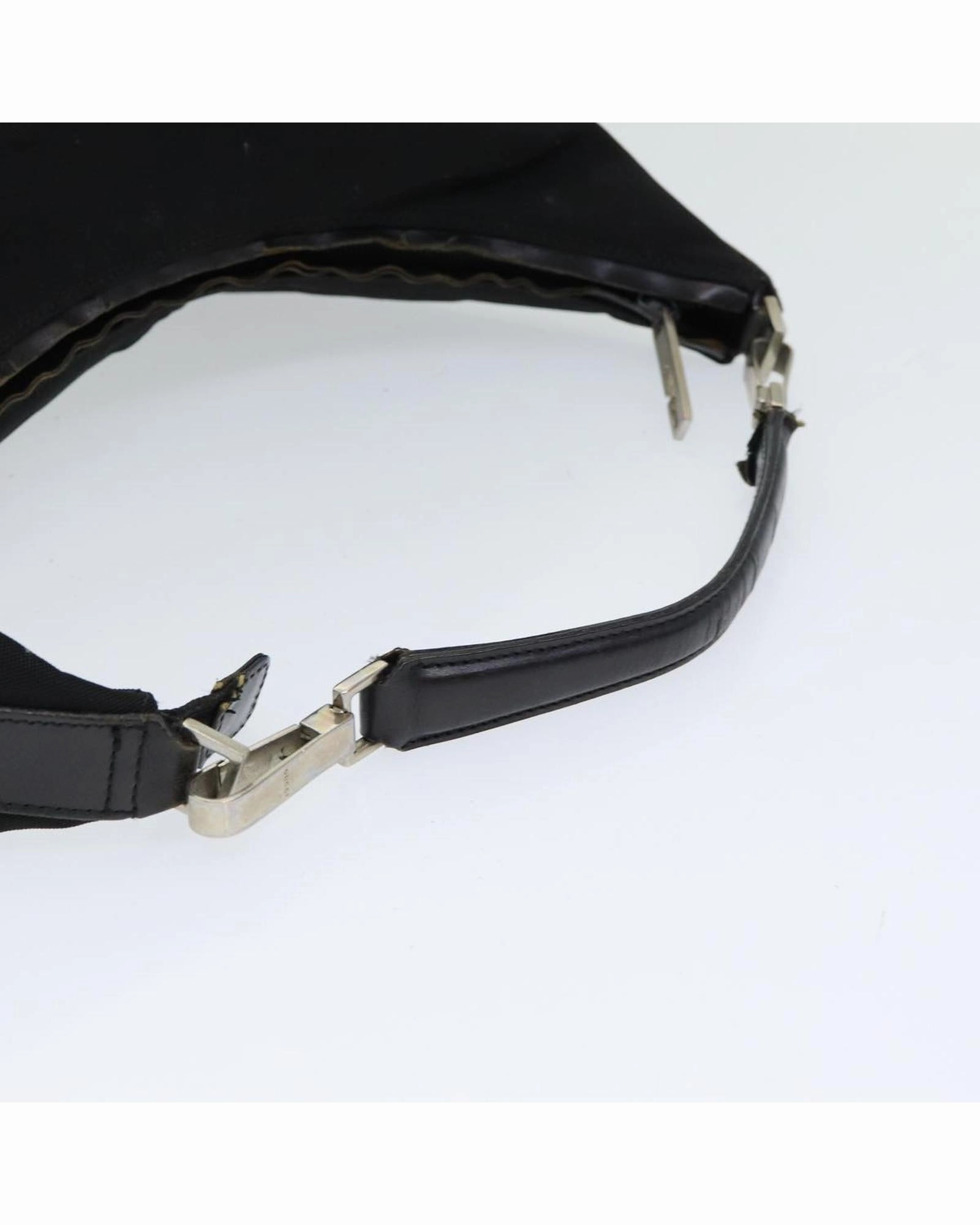 Nylon Hobo Shoulder Bag Black