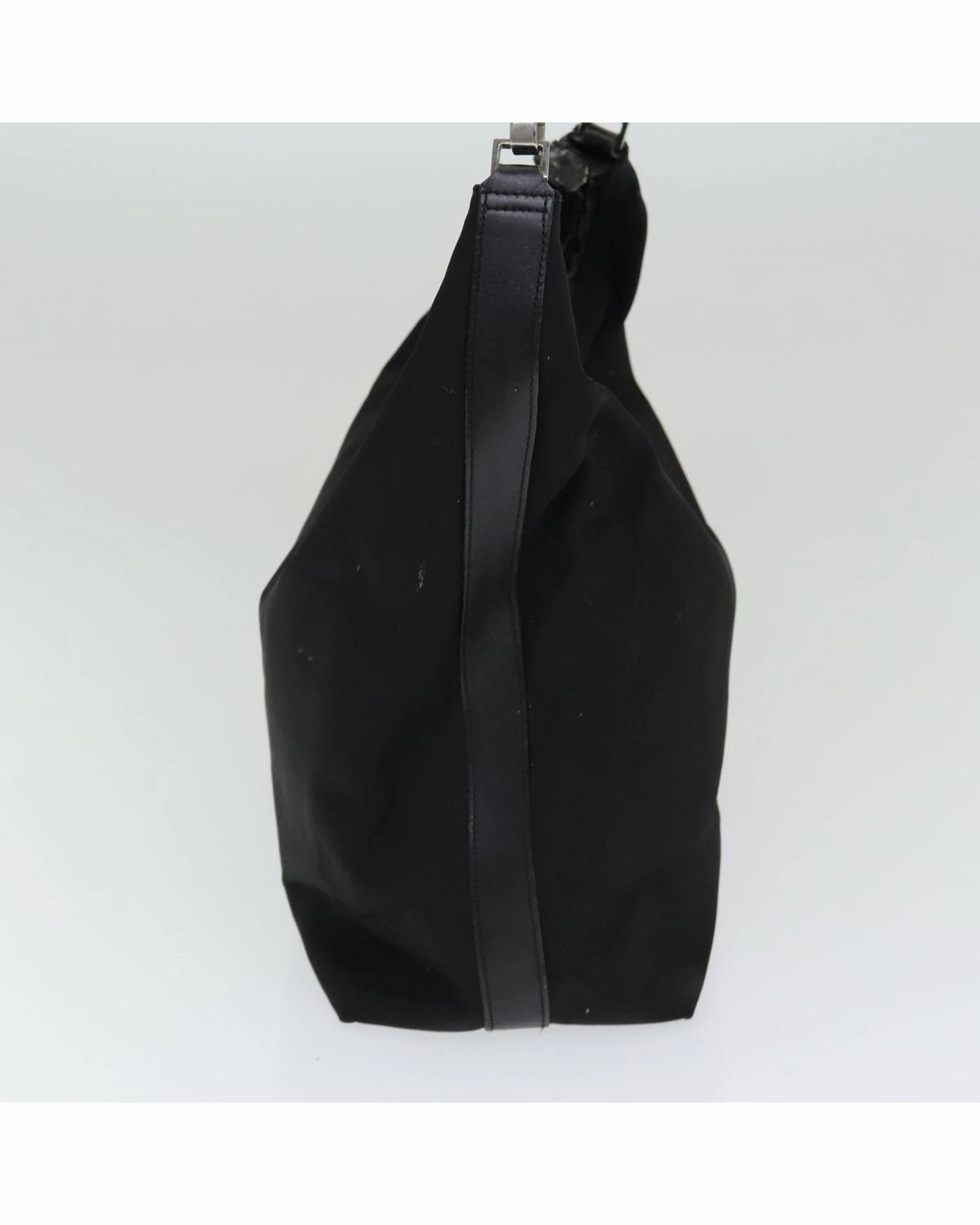 Nylon Hobo Shoulder Bag Black