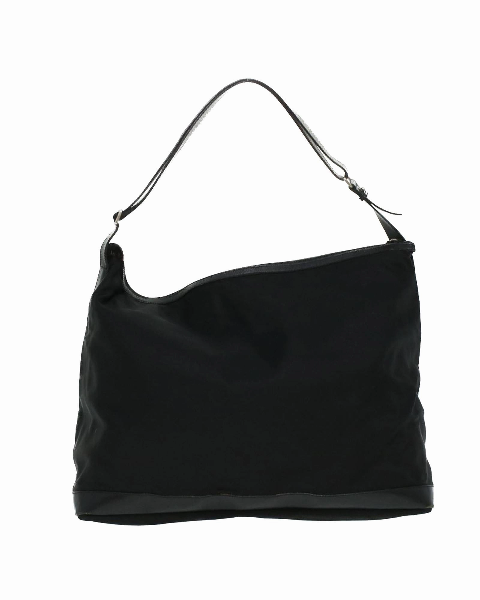 Nylon Shoulder Bag Black Hobo