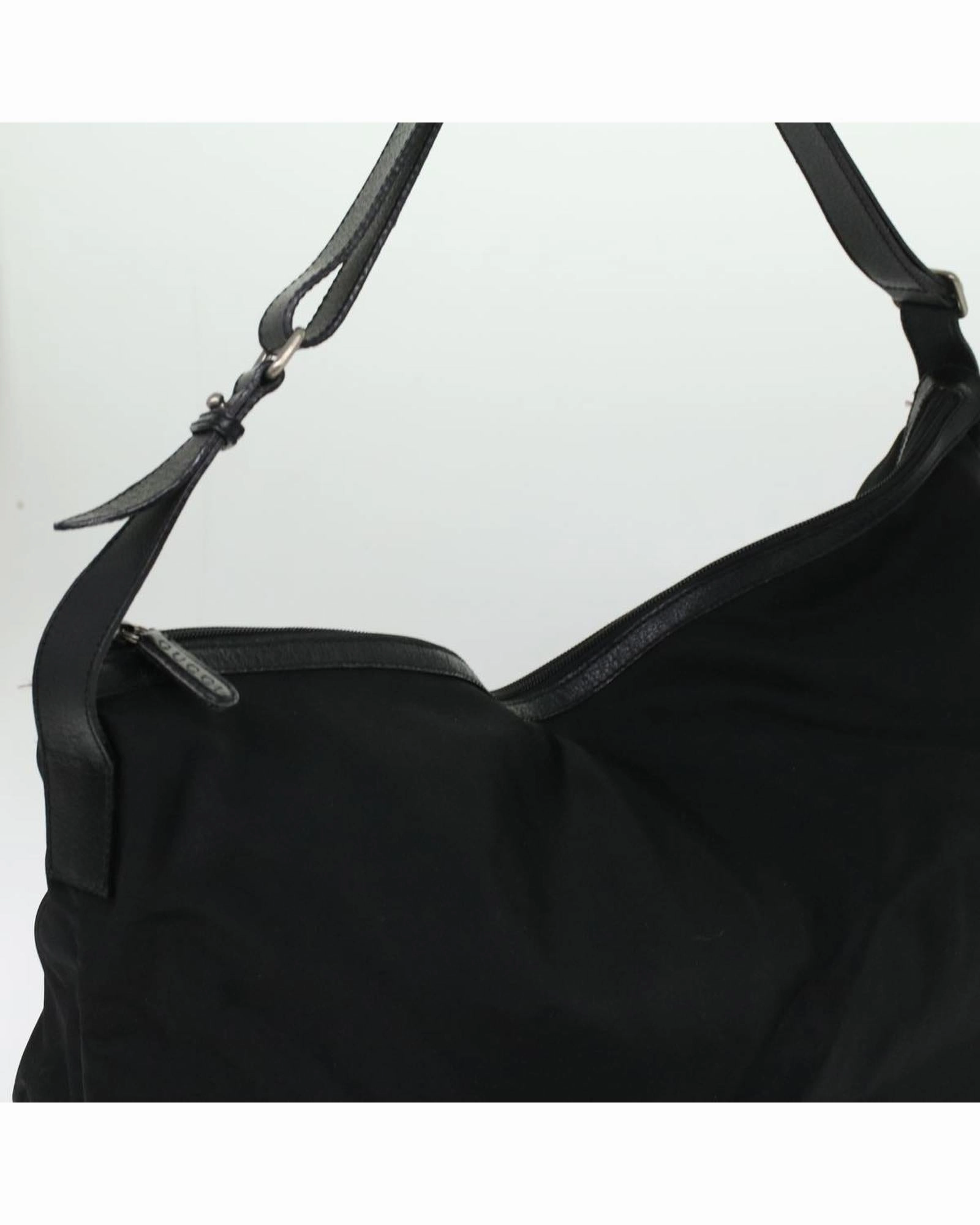 Nylon Shoulder Bag Black Hobo