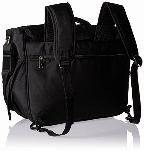 Obersee Madrid Convertible Diaper Backpack Messenger Bag, Black