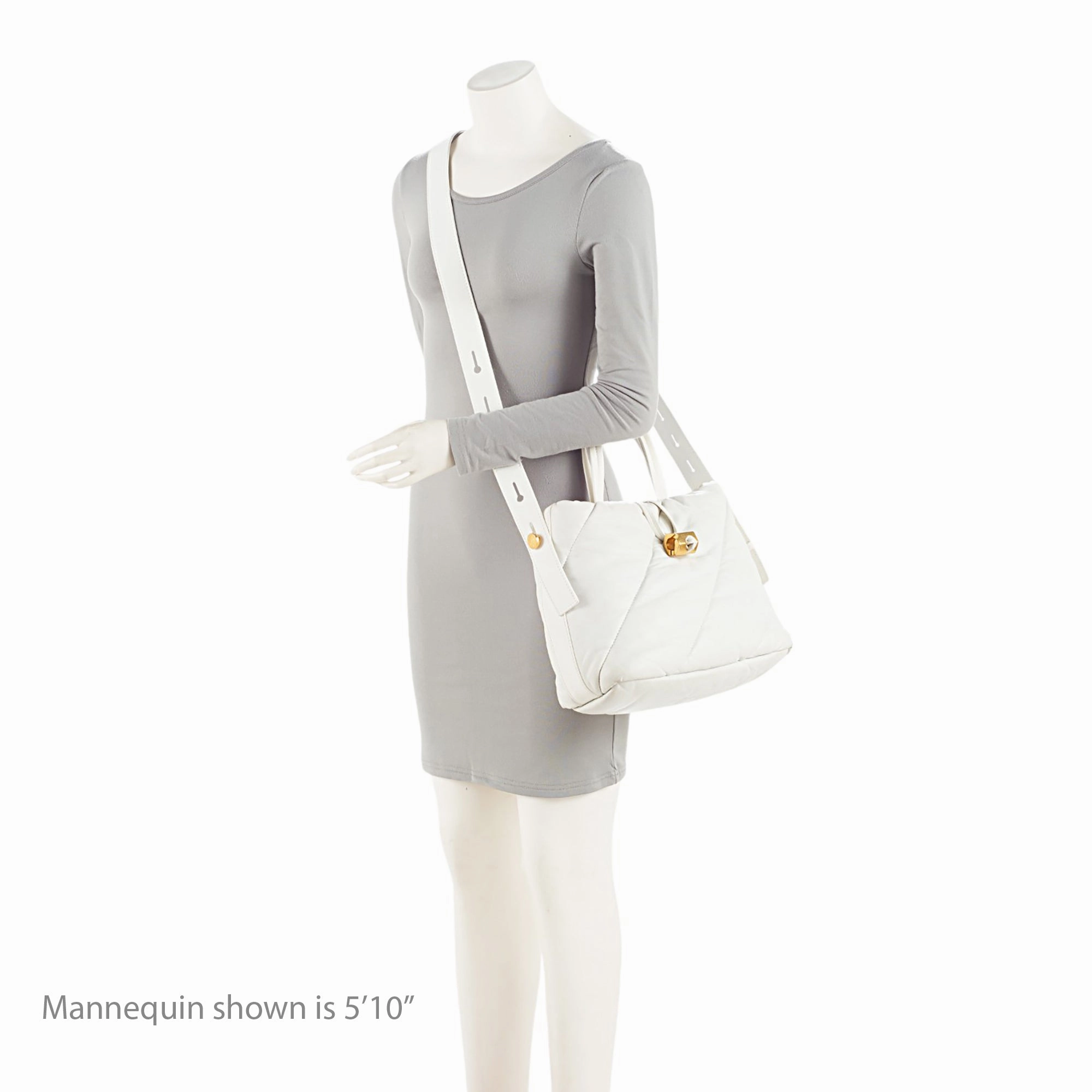 Off-White Leather Nailed Zipped Tote