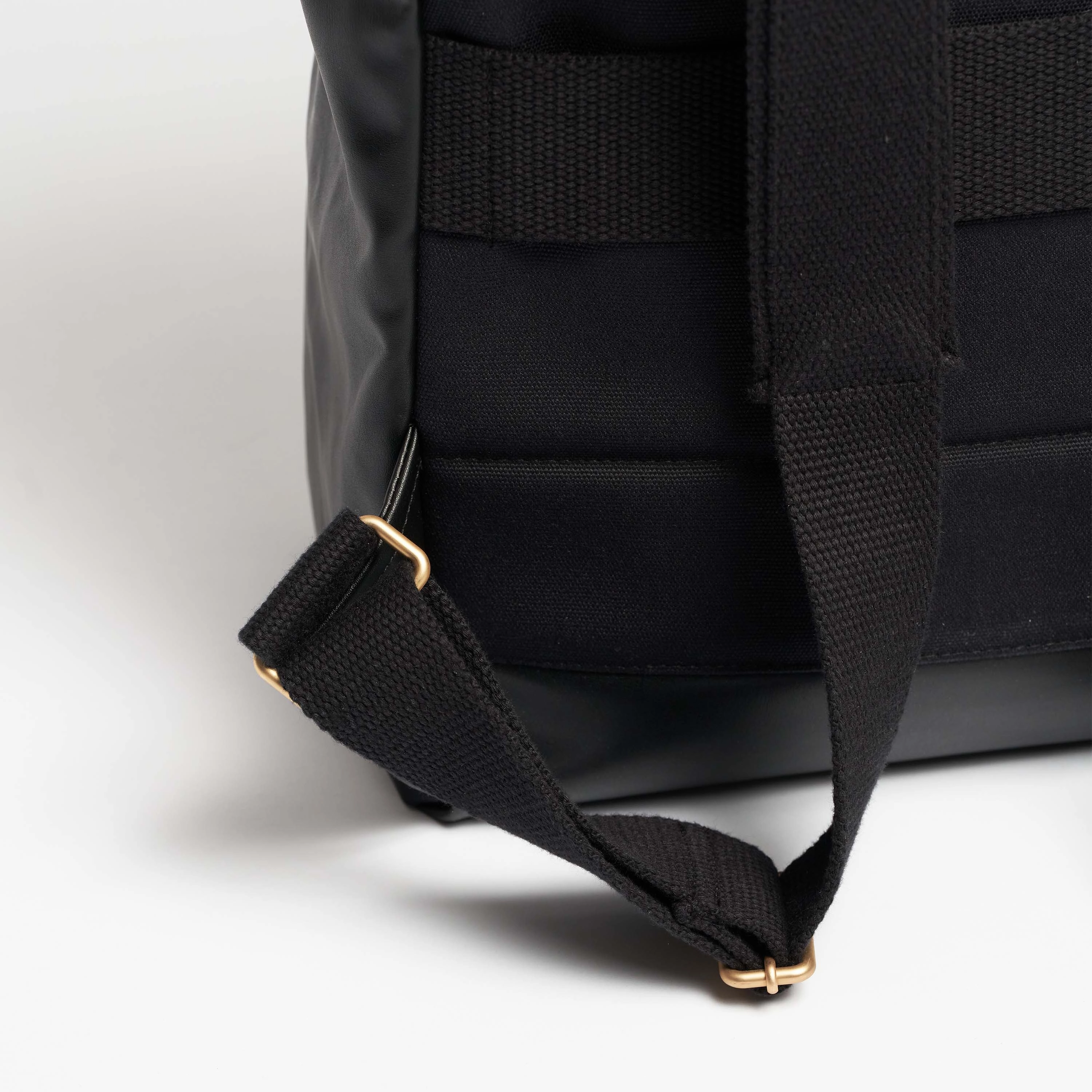 Oleatex Vegan Olive Leather Foldtop Backpack | Night Black