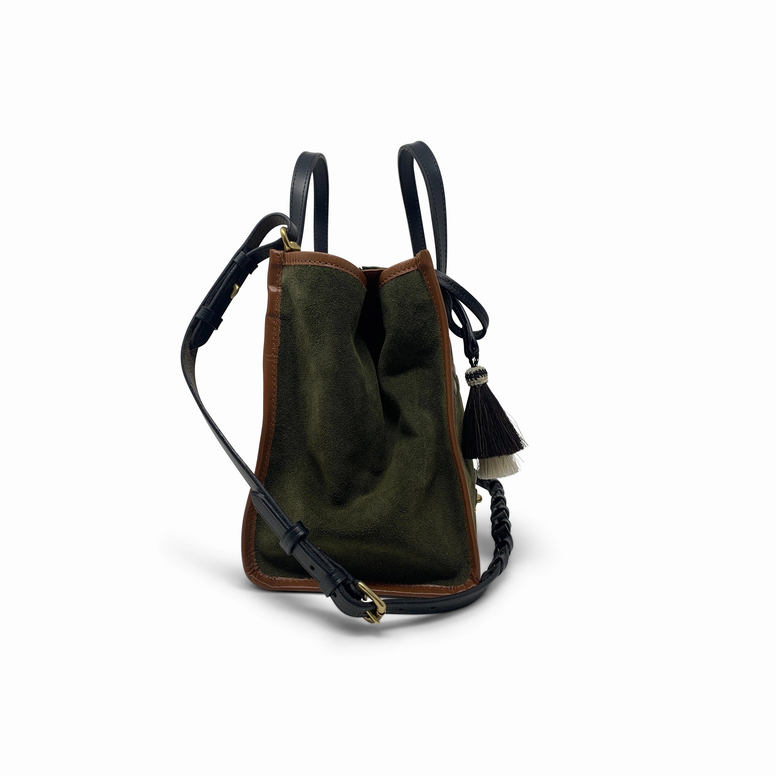 OLIVE SUEDE MINI TOTE