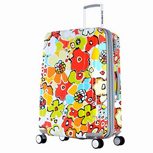 Olympia Blossom 29 Inch Exp. Rolling Hardcase, Aqua, One Size