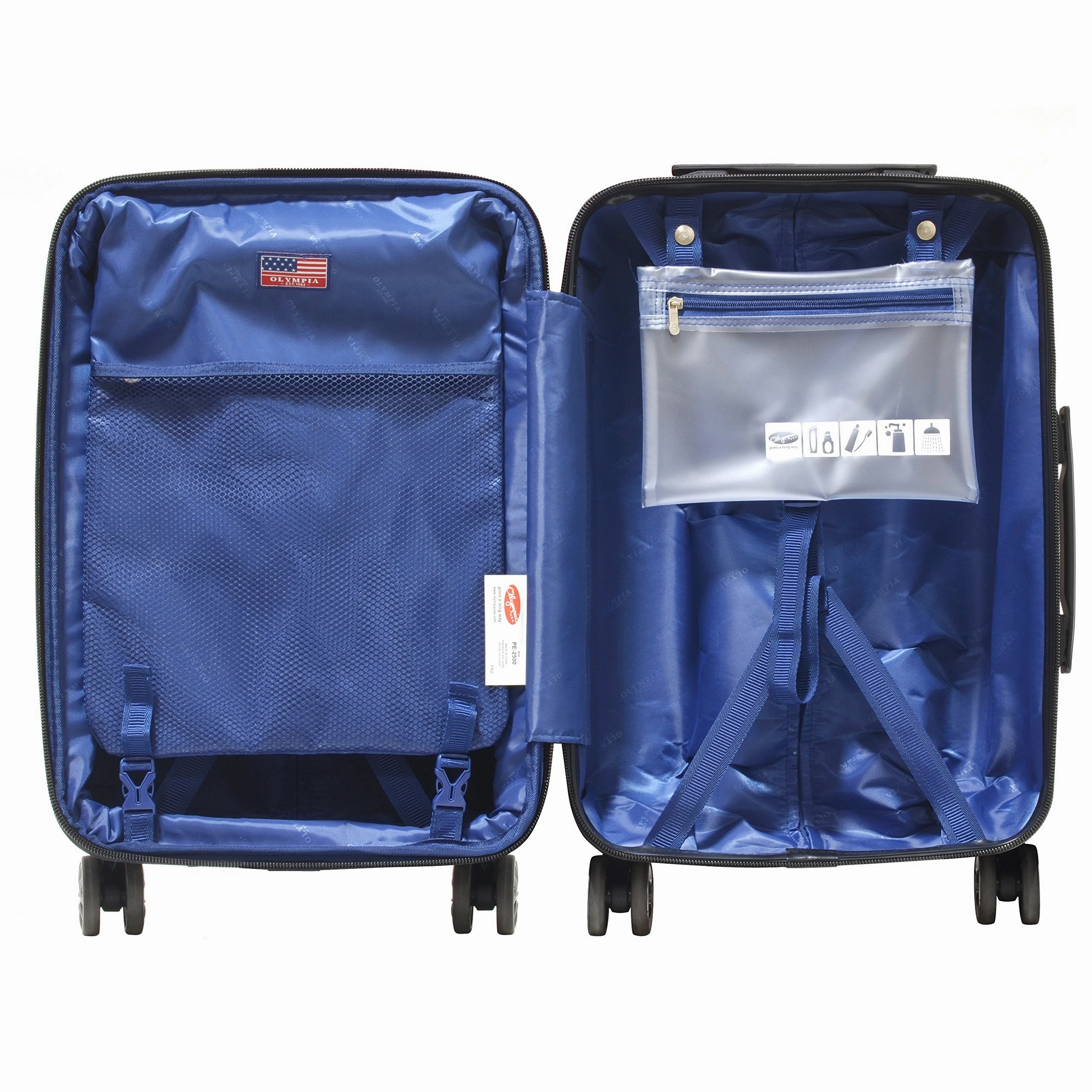Olympia Sidewinder 3 Piece Luggage Set 21/25/29 Inch, Wine