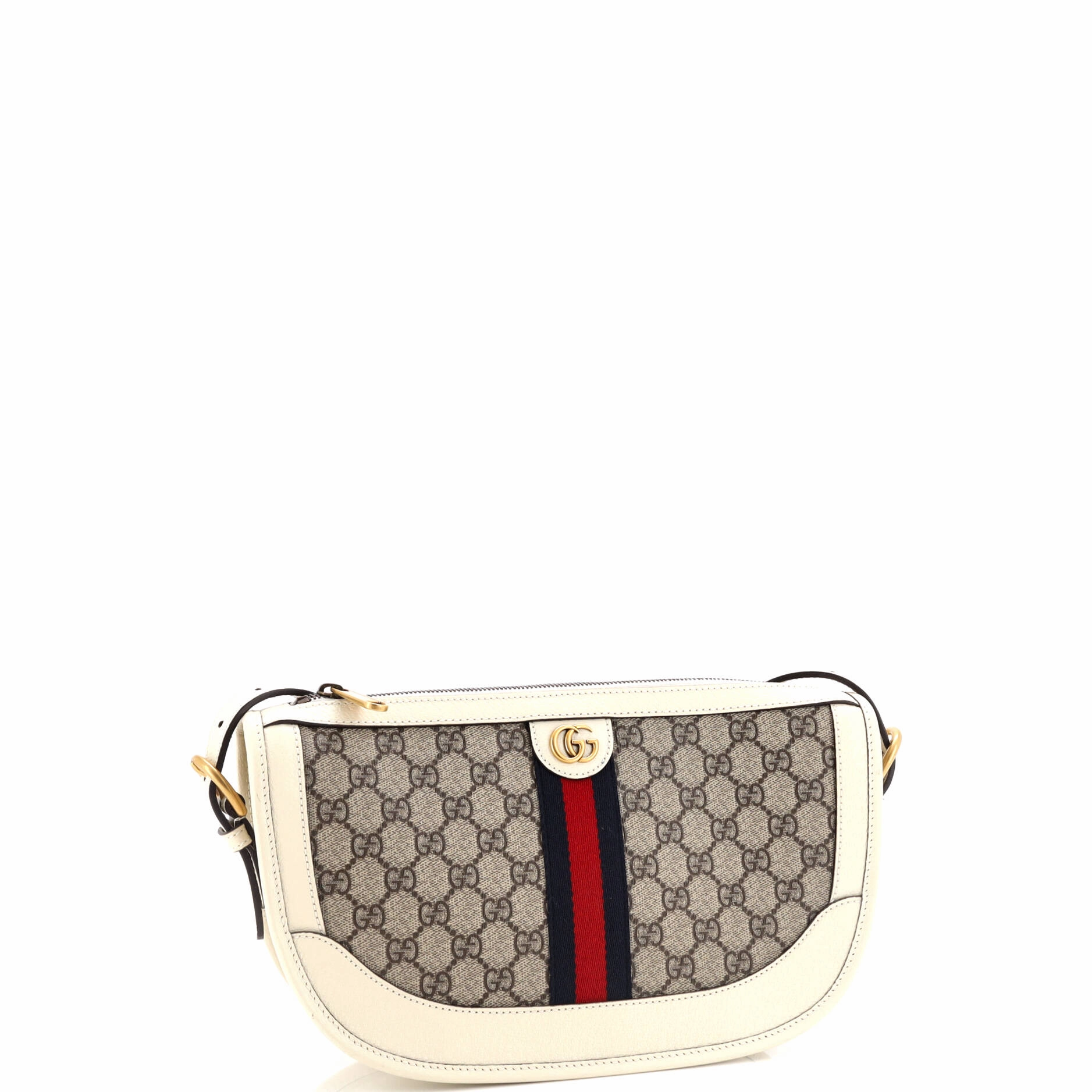 Ophidia Curved Zip Shoulder Bag GG Coated Canvas Large