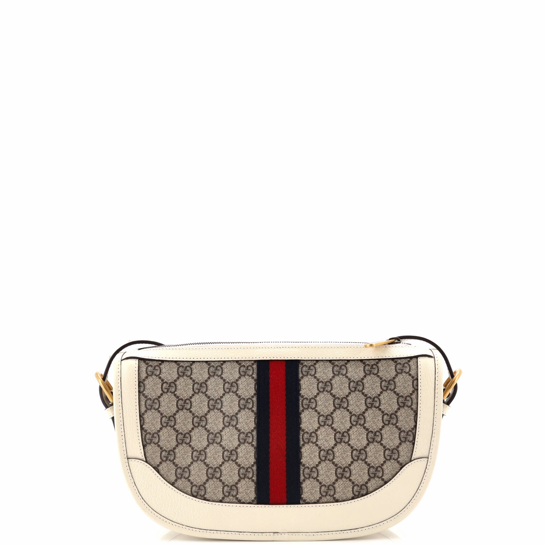 Ophidia Curved Zip Shoulder Bag GG Coated Canvas Large