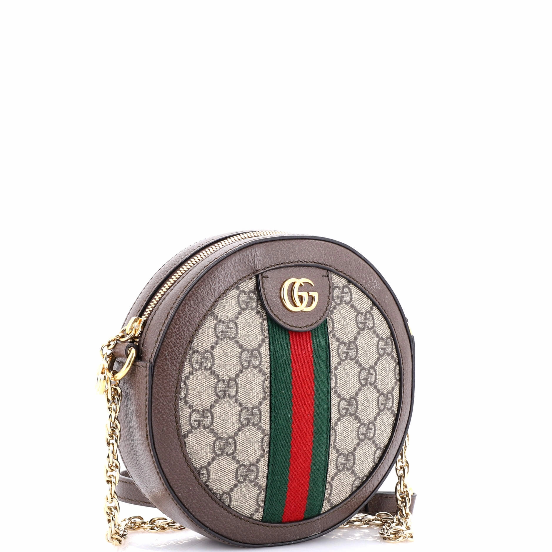 Ophidia Round Shoulder Bag GG Coated Canvas Mini