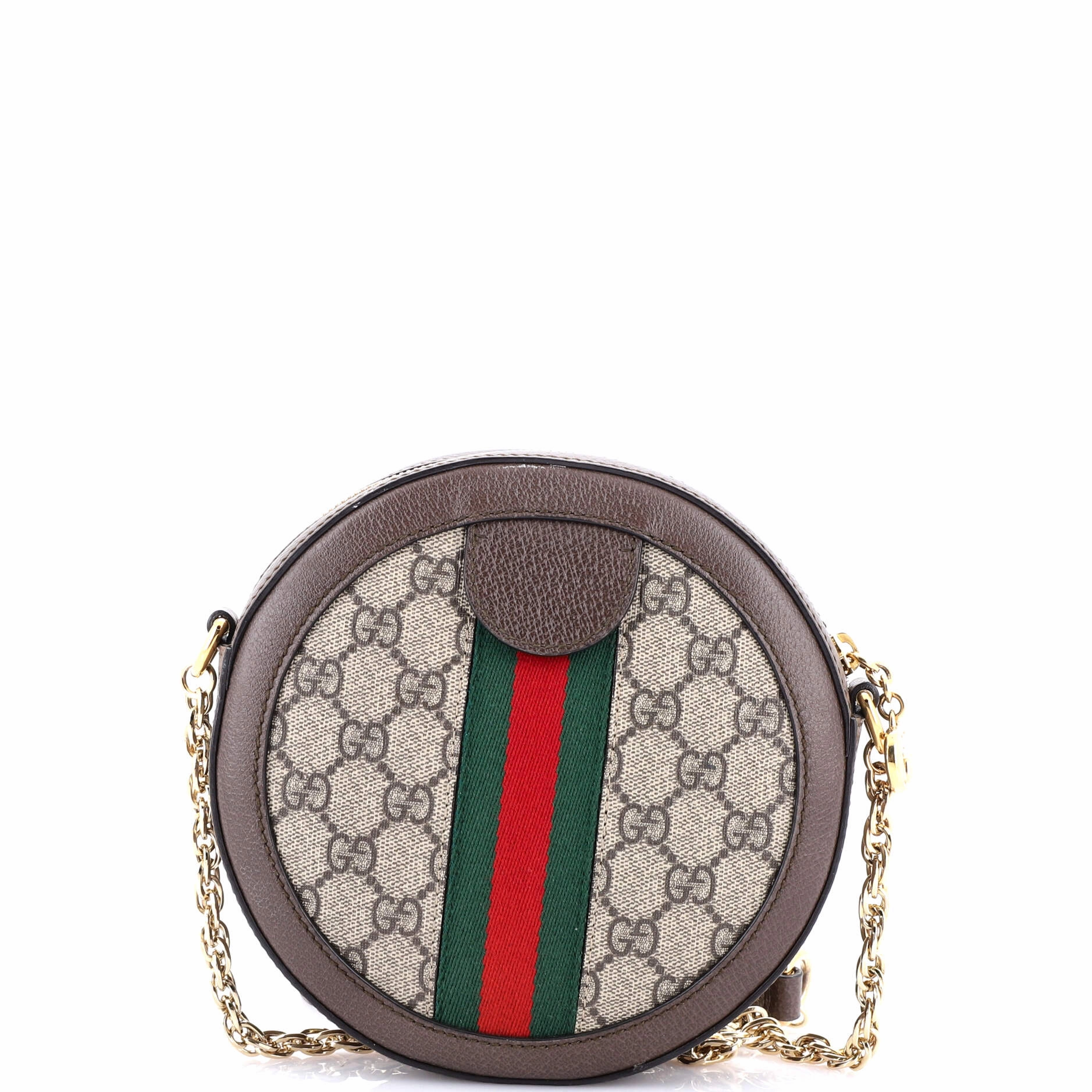 Ophidia Round Shoulder Bag GG Coated Canvas Mini