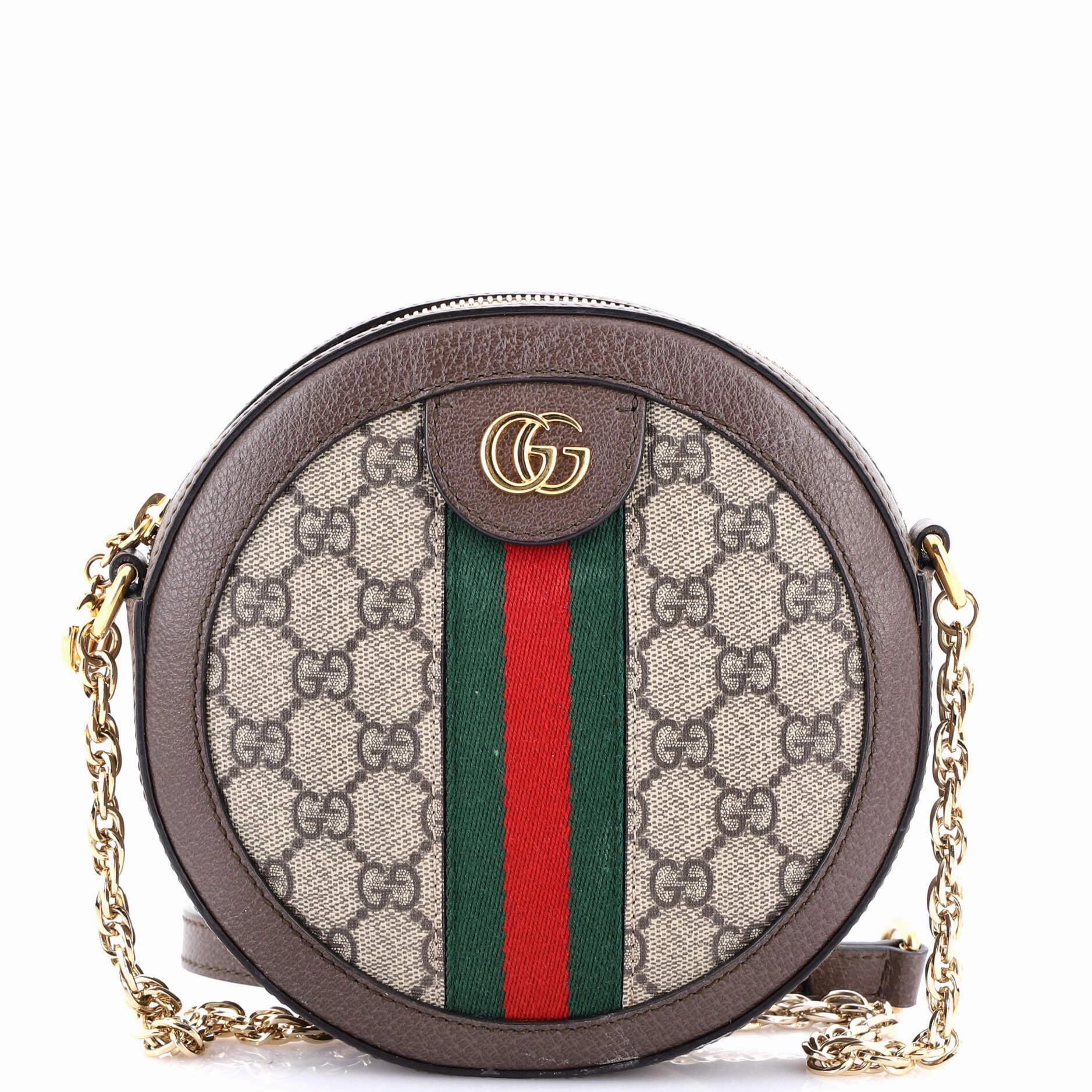 Ophidia Round Shoulder Bag GG Coated Canvas Mini