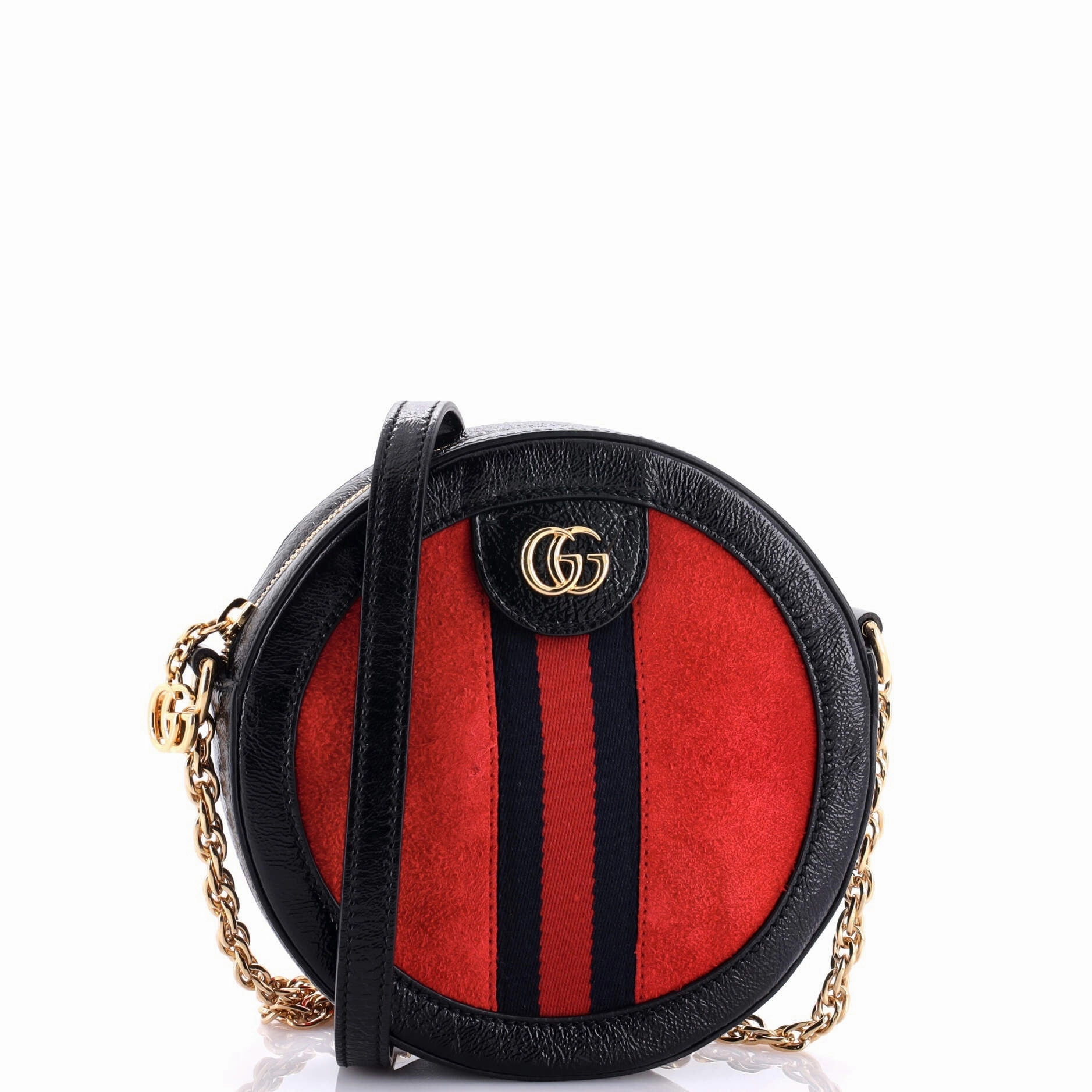 Ophidia Round Shoulder Bag Suede Mini