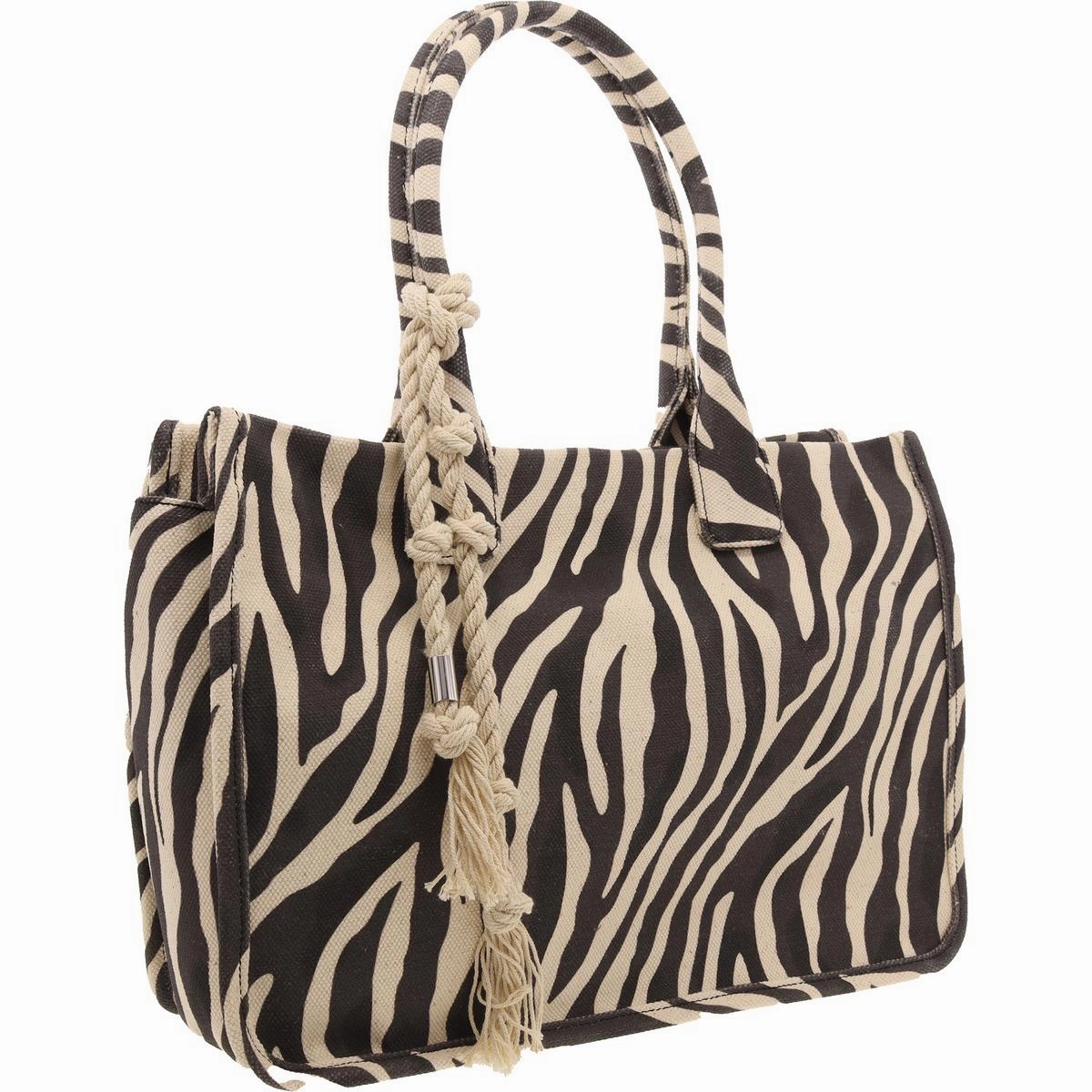 Orla Womens Animal Print Canvas Tote Handbag