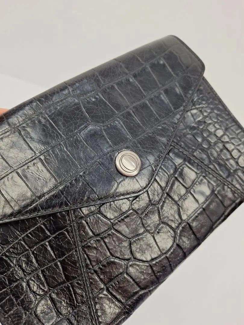 Oroton Alligator Textured Pouch Clutch Size