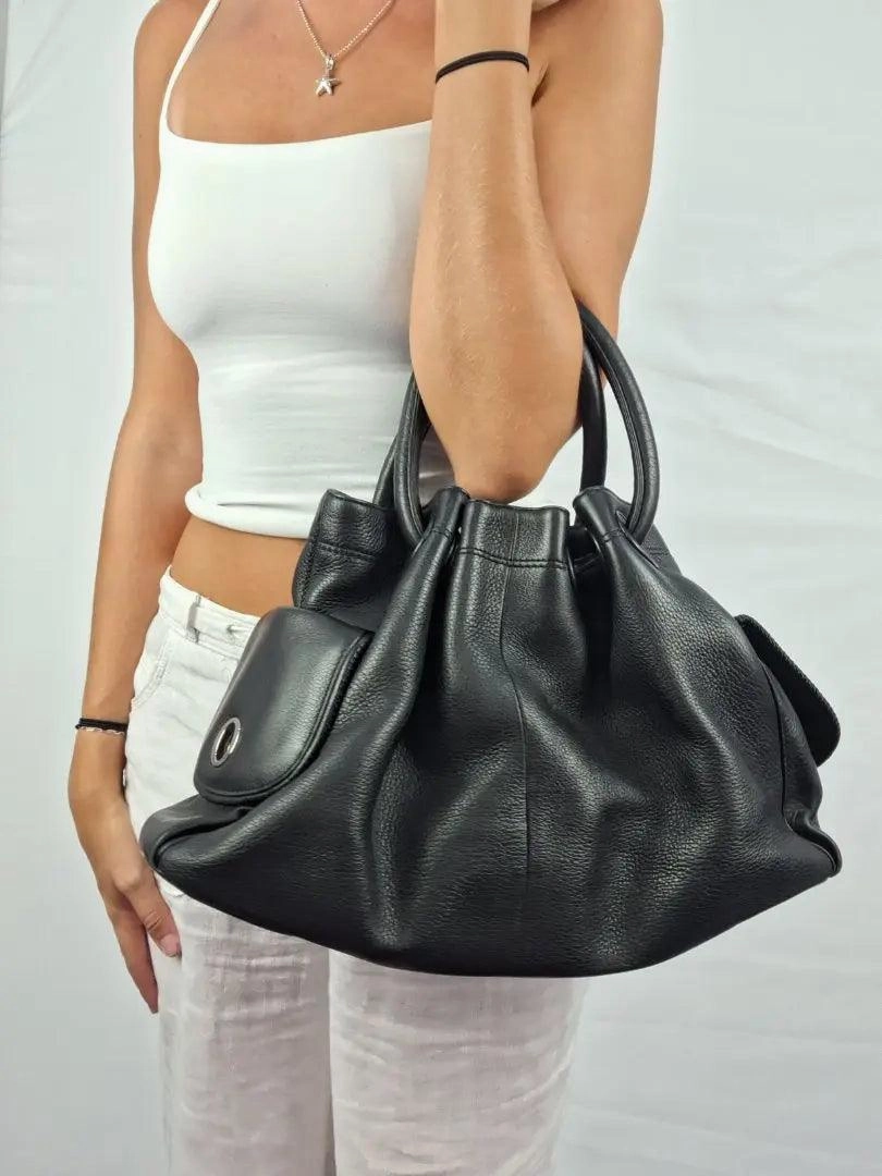 Oroton Soft Leather Medium Drawstring Style Bag