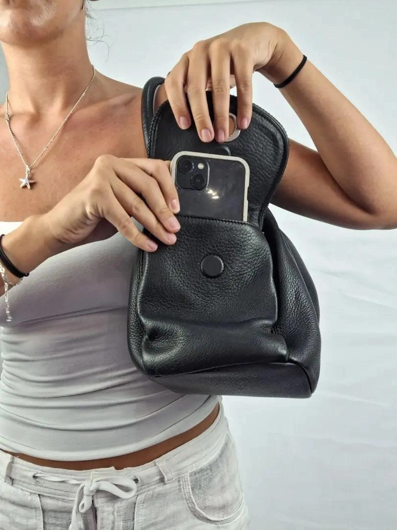 Oroton Soft Leather Medium Drawstring Style Bag