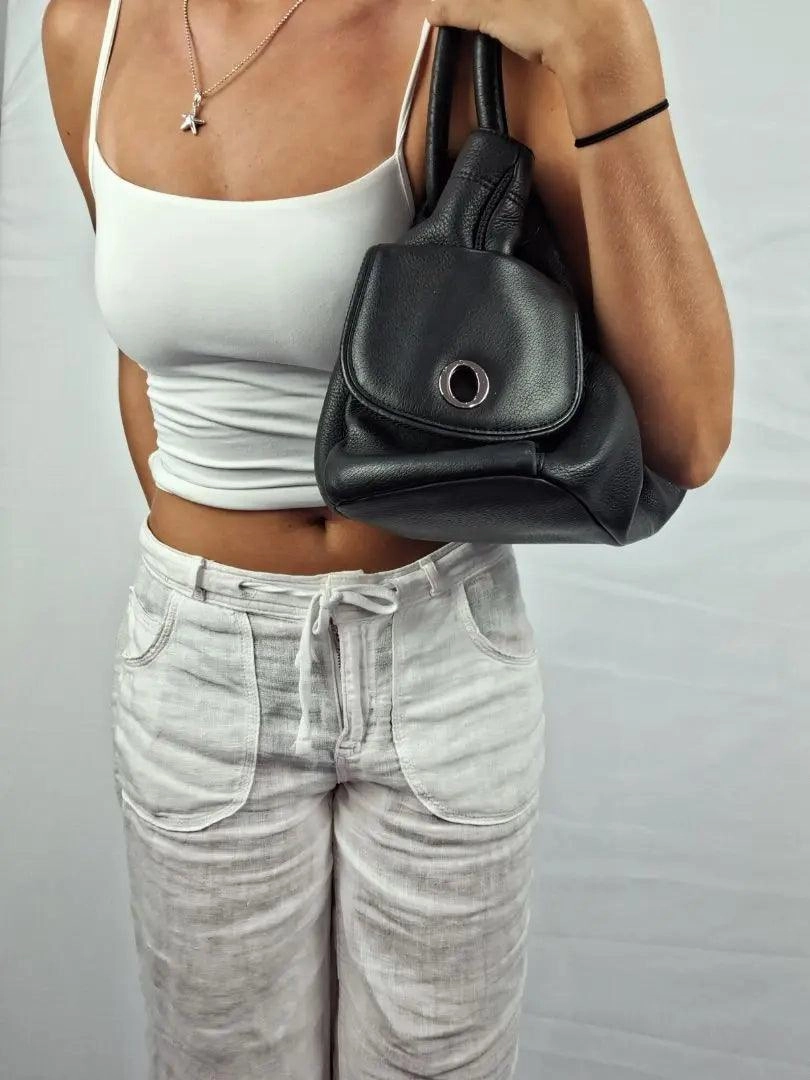 Oroton Soft Leather Medium Drawstring Style Bag