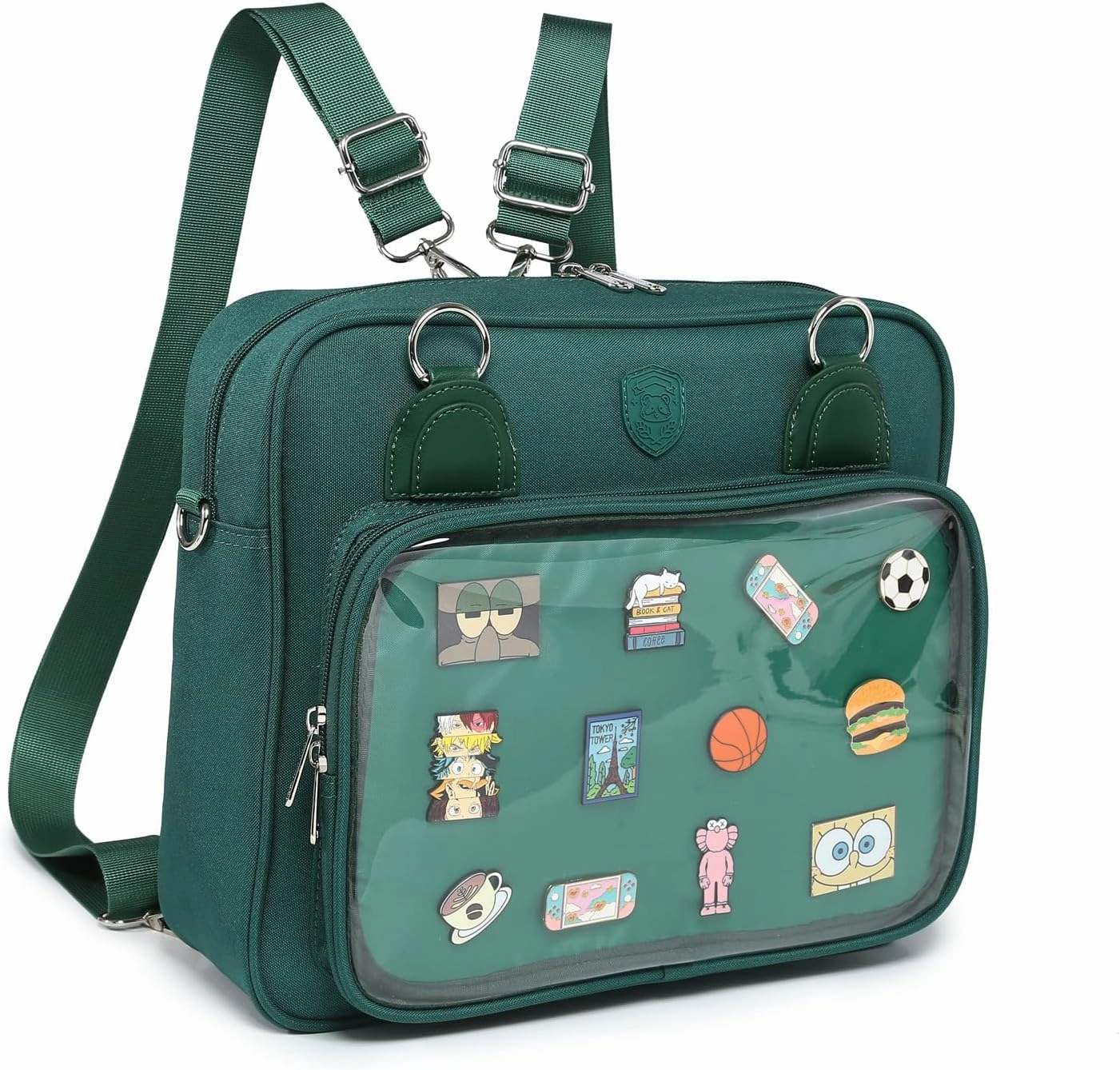 Oxford Ita Bag Crossbody Shoulder Bag Satchel Messenger Backpack Multi-Purpose Pins Display