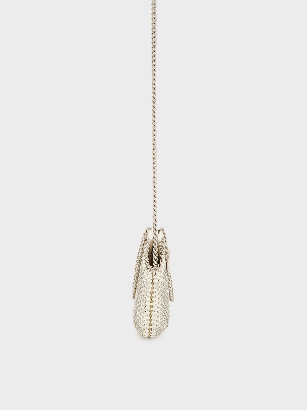 Oyster Crystal Mesh Mini Falabella Tote Bag