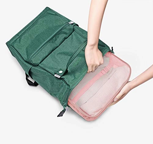 Packing Cubes 7 Set Lightweight Travel Luggage Organizers with Laundry Bag or Toiletry Bag (PINK)