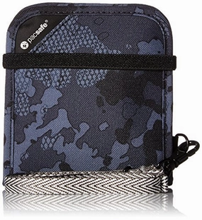 Pacsafe RFIDsafe V100 Anti-Theft RFID Blocking Bi-Fold Wallet, Grey Camo