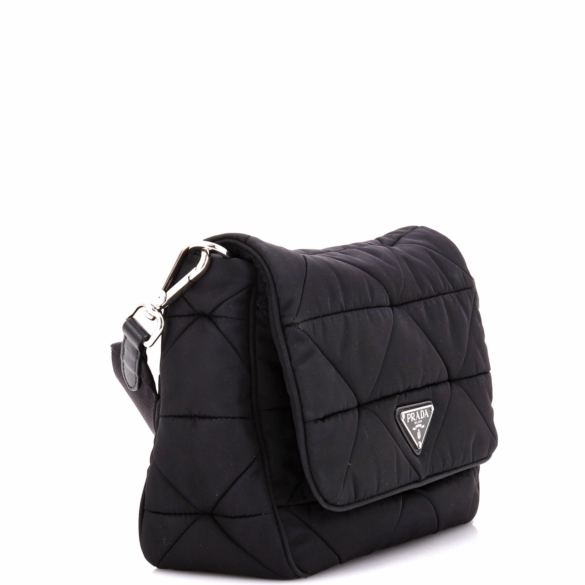 Padded Flap Shoulder Bag Quilted Tessuto