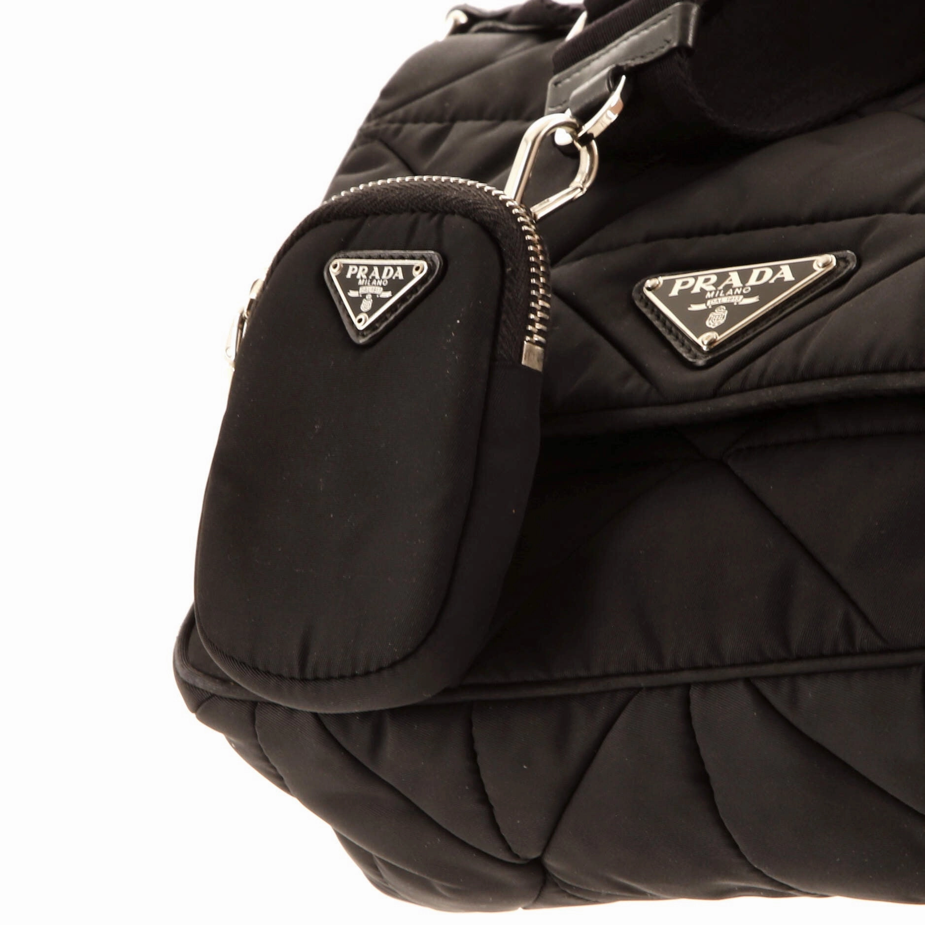 Padded Flap Shoulder Bag Quilted Tessuto