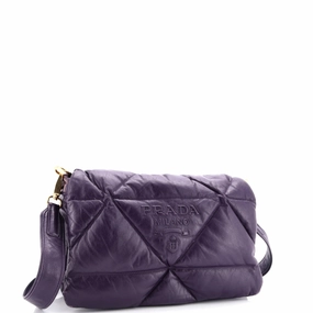 Padded Shoulder Bag Quilted Nappa Leather