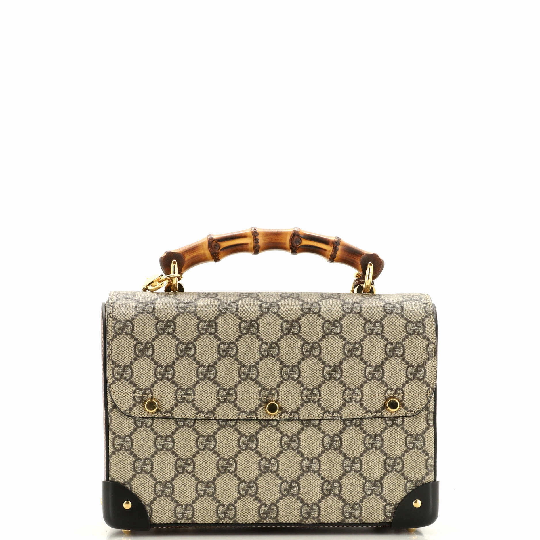 Padlock Bamboo Shoulder Bag GG Coated Canvas Small
