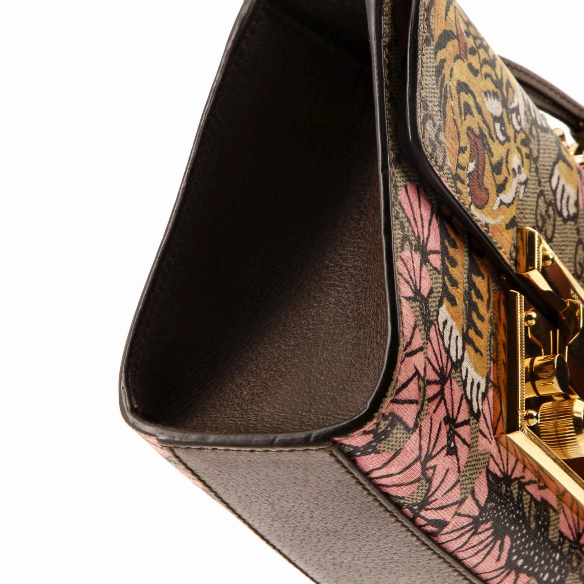 Padlock Shoulder Bag Bengal Print GG Coated Canvas Small