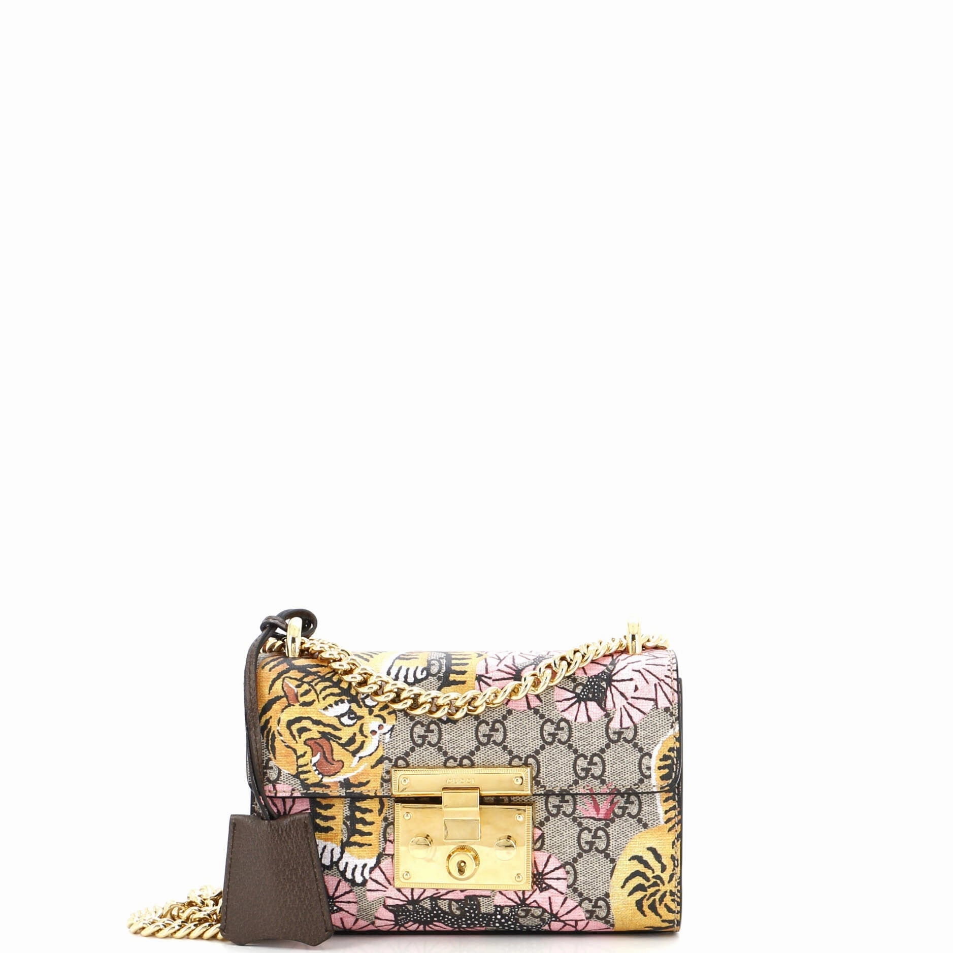 Padlock Shoulder Bag Bengal Print GG Coated Canvas Small