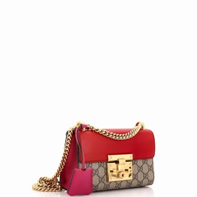 Padlock Shoulder Bag GG Coated Canvas and Leather Small