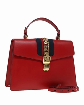 Padlock Shoulder Bag Red Leather