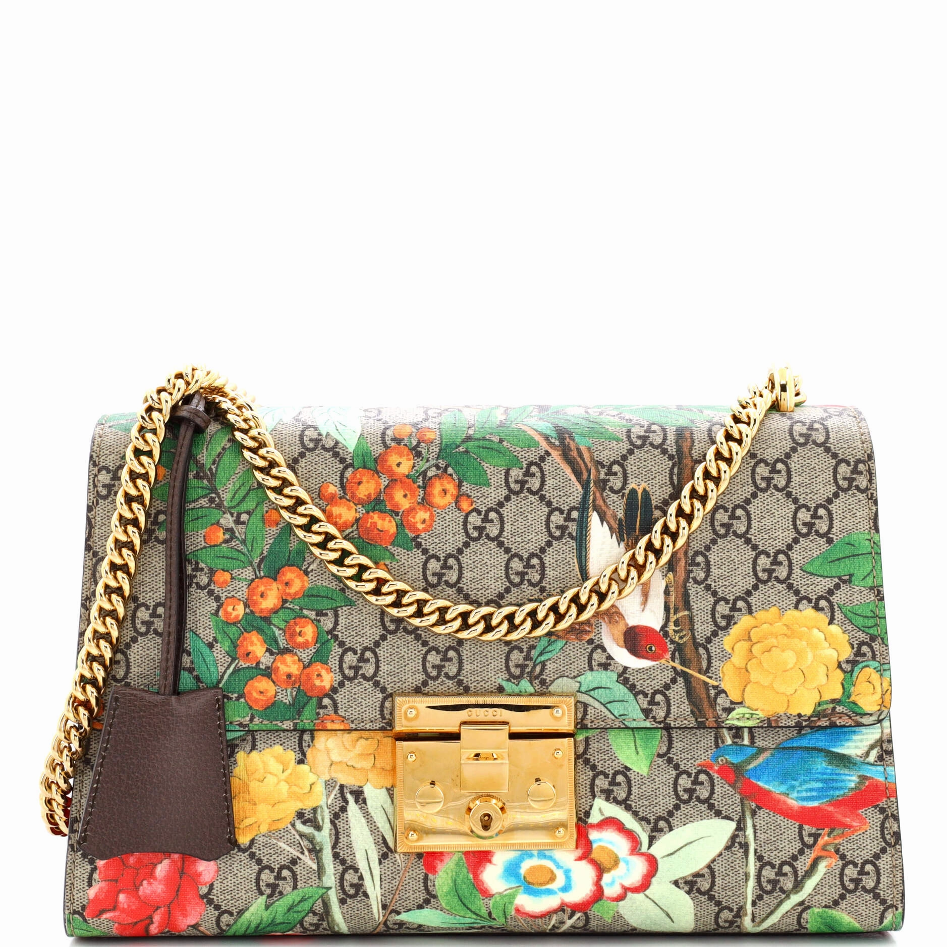 Padlock Shoulder Bag Tian Print GG Coated Canvas Medium