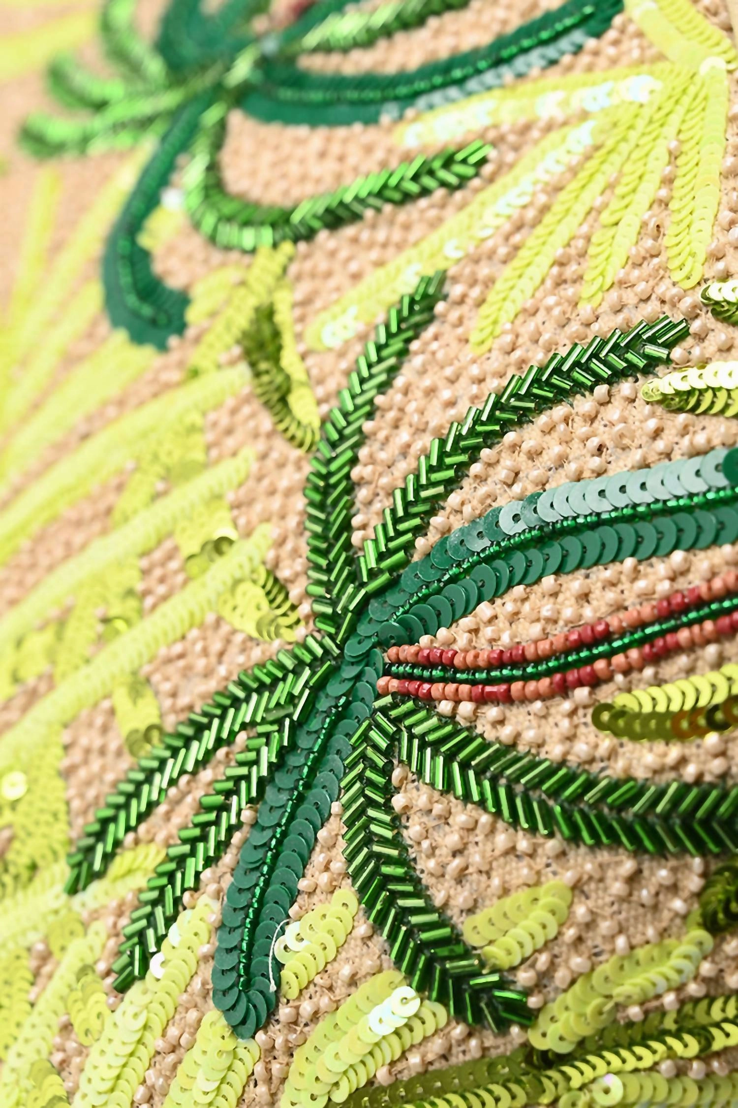 Palm Tree Beaded Mini Tote In Multi