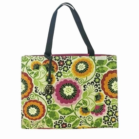 Passage Market Tote Bag In Cream, Green, Orange Pink