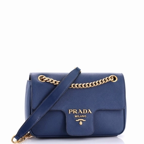 Pattina Flap Shoulder Bag Saffiano Leather Small