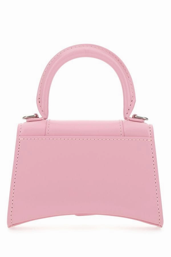 Pink leather mini Hourglass handbag