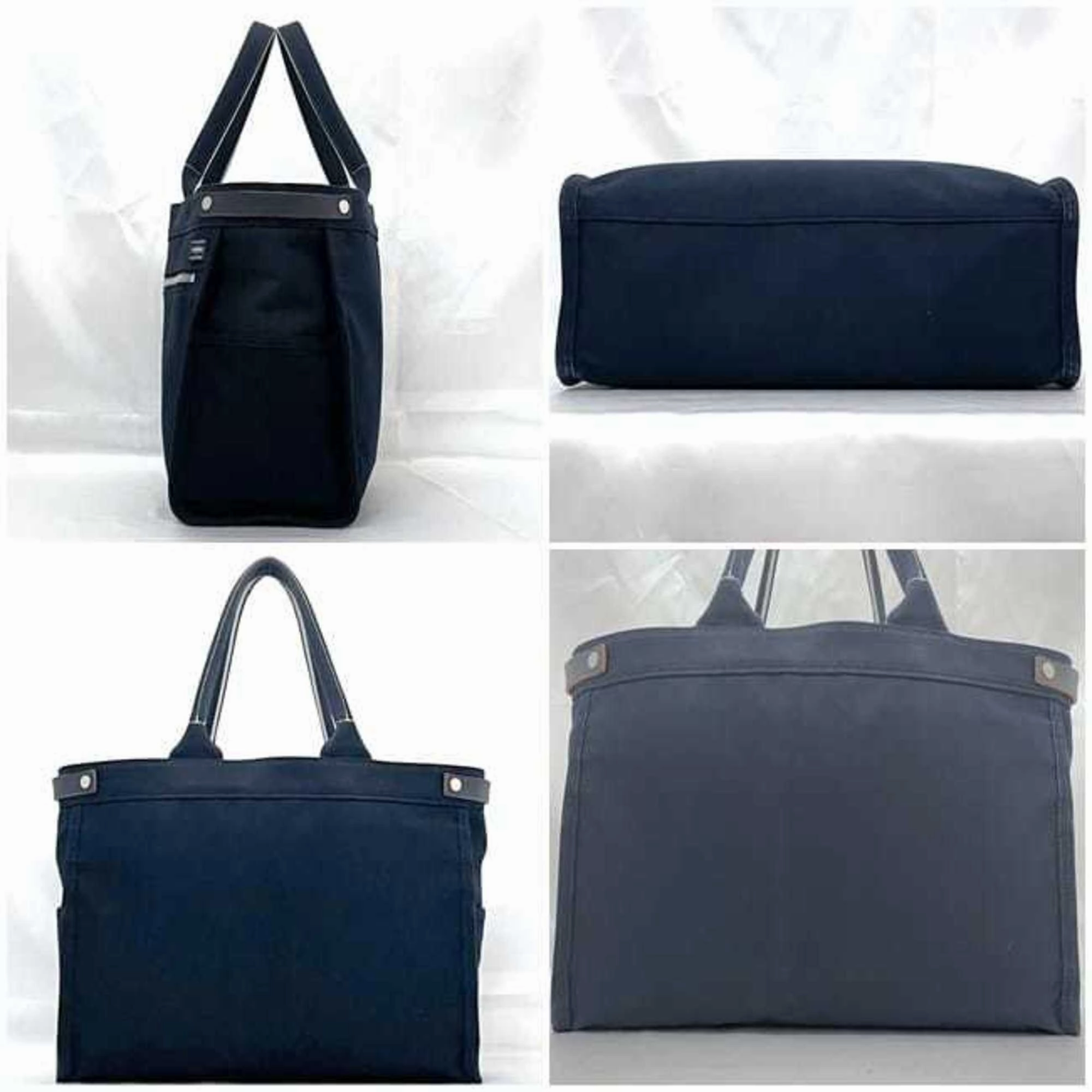 Porter Cotton Canvas Leather Tote Bag (Pre-Owned)