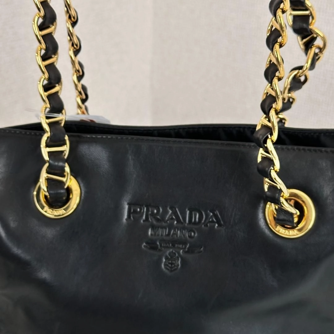 Prada | Bags | Prada Black Red Wine Vitello Drive Perforated Shoulder Bag Leather MR2104202567222
