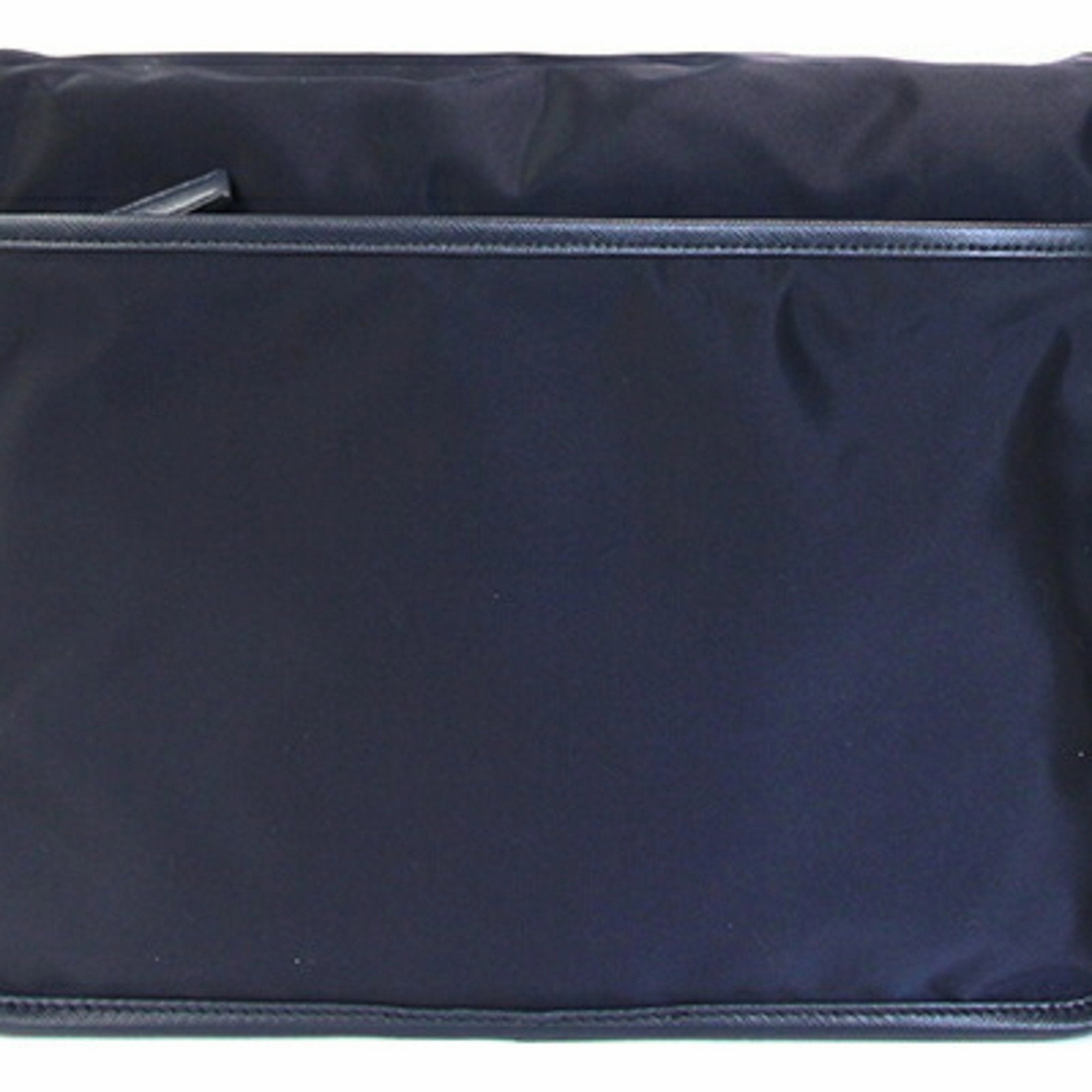 Prada Bleu Navy Nylon Leather Shoulder Bag Sling Bag (Pre-Owned)