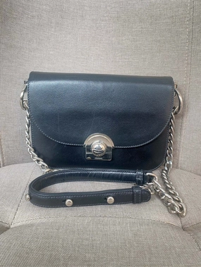 Prada Cahier Black Leather Shoulder Bag 21x16cm