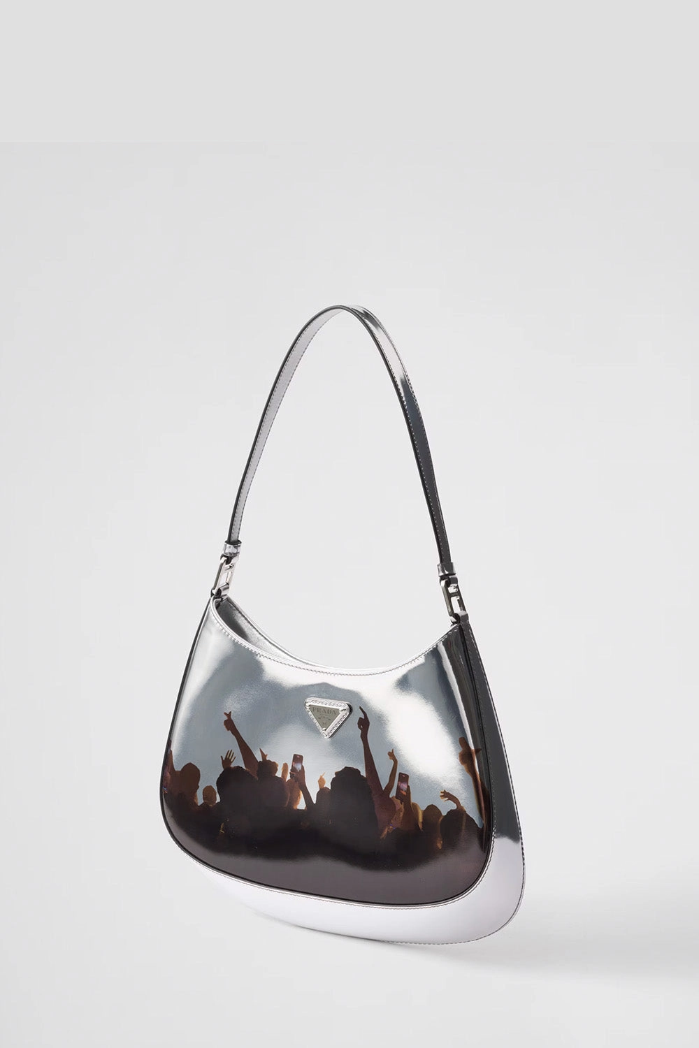Prada Cleo Printed Brushed Leather Shoulder Bag