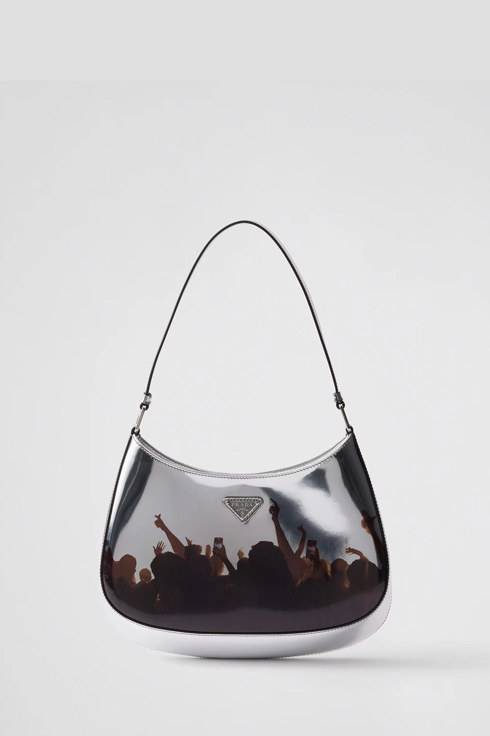 Prada Cleo Printed Brushed Leather Shoulder Bag