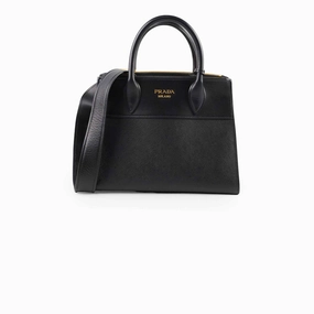 Prada Esplanade Tote Safiano with City  Calf Black