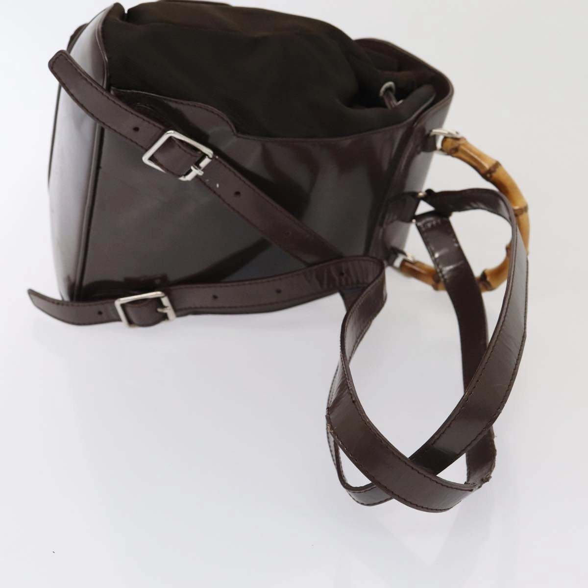PRADA Gucci Bamboo Tote Backpack Nylon 2Set Khaki Green  yk12253