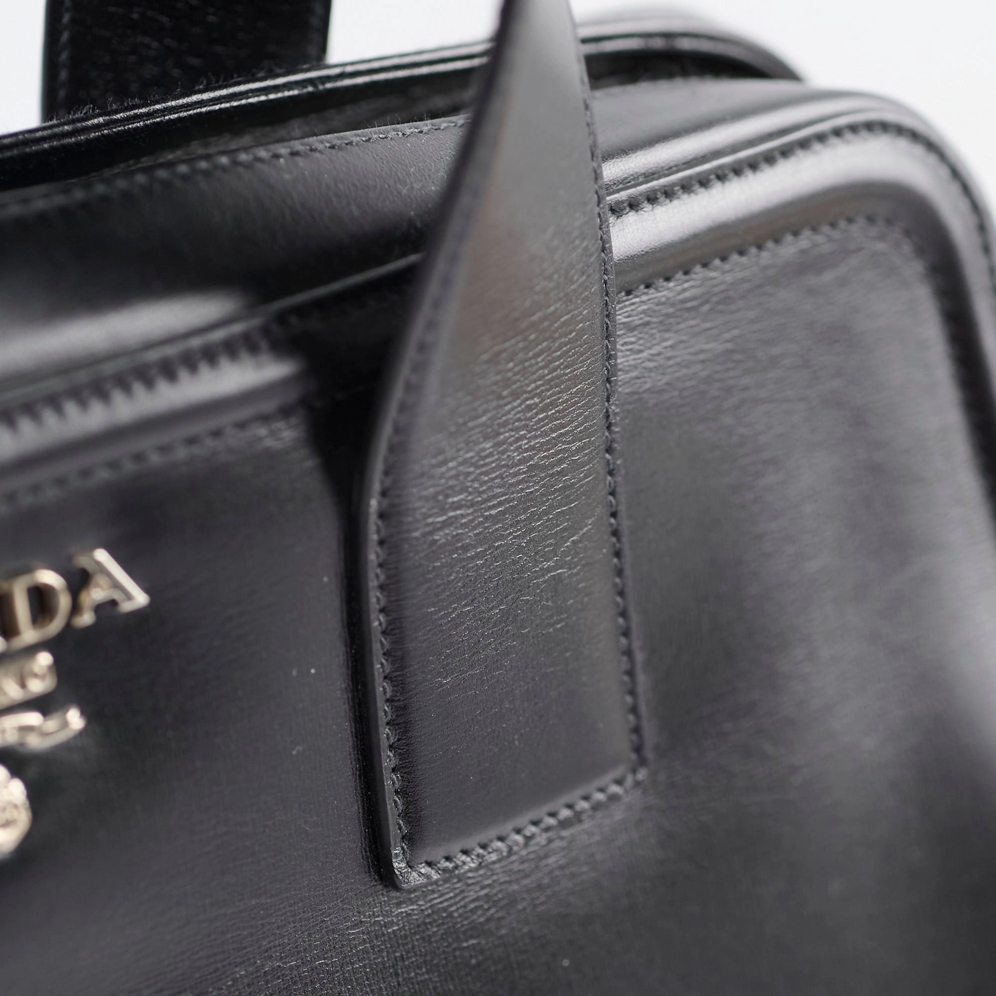 Prada Large Leather Tote Black