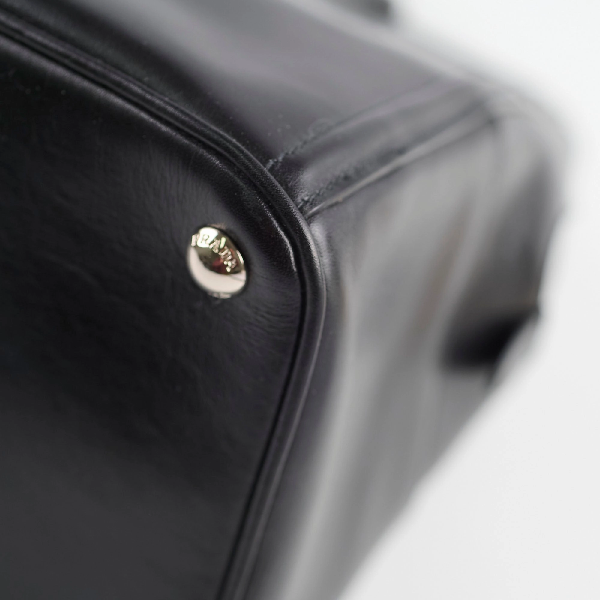 Prada Large Leather Tote Black